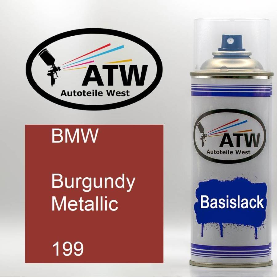 BMW, Burgundy Metallic, 199: 400ml Sprühdose, von ATW Autoteile West.